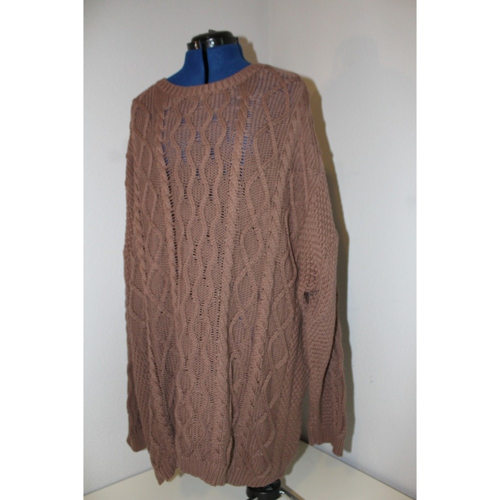 Neuflora‎ oversized mocha long sleeve sweater cozy cottage boho large cotton
